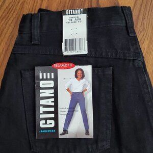 VTG Gitano Jeans Womens 14 Avg Relaxed Fit Black Y2K 80s 90s Mom Jeans High Rise